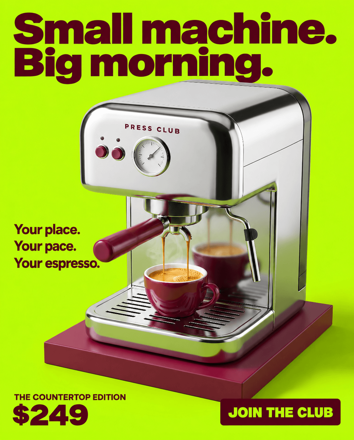Press Club static image ad created by MKRV Studios